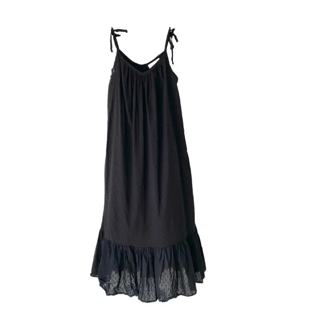 Emerson Fry India Collection Black Swiss Dot Sundress Maxi size XS/Small - Picture 4 of 12